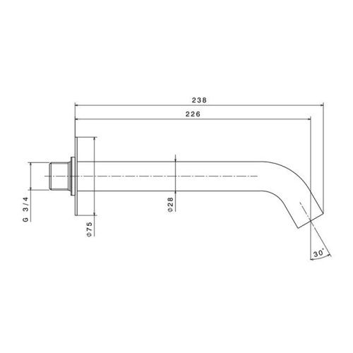 Излив Newform X-Steel 316 29482X.59.098 настенный золото - фото 2