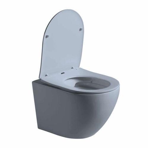 Унитаз подвесной Vincea Globo VT1-14SMO голубой с сиденьем микролифт безободковый душевой смыв - фото 4