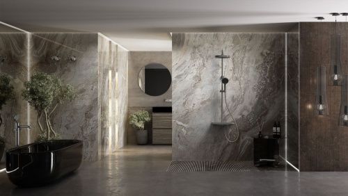 Душевая стойка Vincea Inspire VSFS-3I12TGM настенная цвет вороненая сталь с термостатом - фото 2