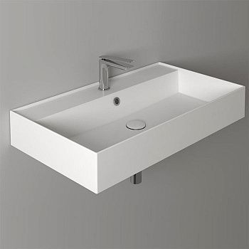 Раковина из сантехнического фаянса Simas Agile AG81 bi*1 80х50 подвесная цвет белый 1 отверстие под смеситель