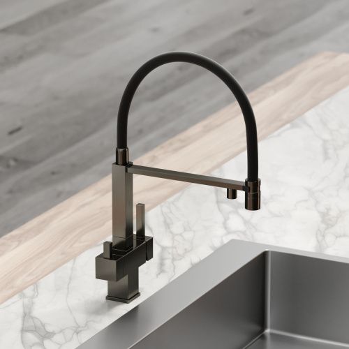 Смеситель для кухни Sancos Moro SC4006GG на мойку вороненая сталь - фото 3