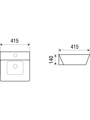 Раковина из сантехнического фаянса WeltWasser WW SK 10000003834 40х40 подвесная цвет белый 1 отверстие под смеситель - фото 2