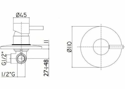 Смеситель для душа Paffoni Light LIG011HG встраиваемый в стену золото - фото 3