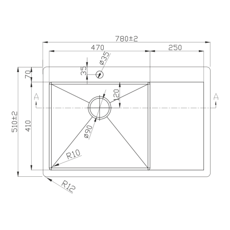 Кухонная мойка Melana ProfLine D7851H-L сатин 80х50 цвет серый поверхность матовая