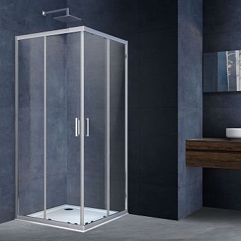 Душевой уголок Vincea Rapid VSS-3R90/10CL 100х100 стекло прозрачное профиль хром без поддона