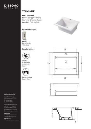 Раковина керамическая Disegno Ceramica Landscape LP06151101 60х50 накладная цвет белый - фото 2