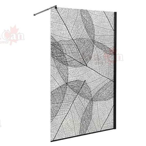 Душевая перегородка AvaCan MB100 110х200 стекло с рисунком профиль черный - фото 4