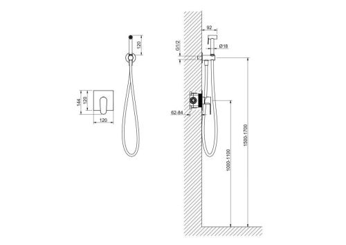 Гигиенический душ Aquatek Оберон AQ1219BG золото - фото 3