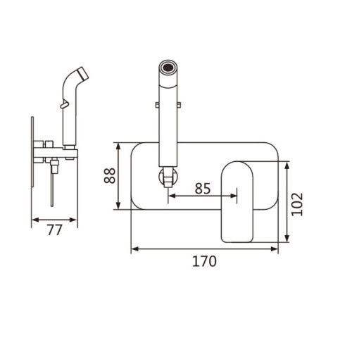 Гигиенический душ со смесителем Shevanik S4105G золото - фото 3