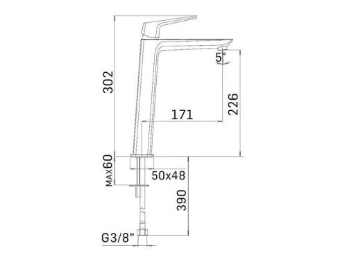Смеситель для раковины Mamoli Spartaco 49260000900F на столешницу серый - фото 2