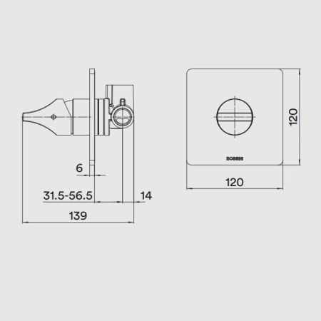 Смеситель для душа Bossini Apice Z00504.030 встраиваемый в стену хром (внешняя часть)