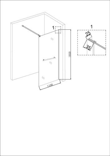 Душевая перегородка Niagara Nova NG-661-11 110х195 стекло прозрачное профиль хром - фото 5