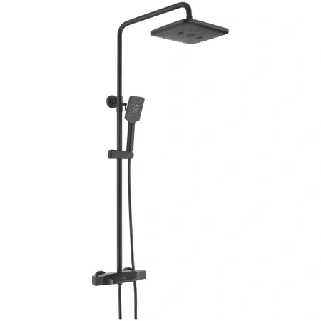 Душевая стойка Rose R3736H настенная цвет черный с термостатом