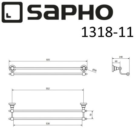 Полотенцедержатель Sapho DIAMOND 1318-11