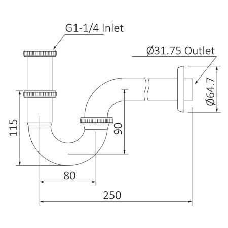 Сифон для раковины Timo 961/17L золото