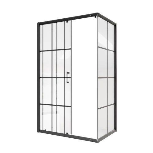 Душевой уголок Cerutti SPA MUZA120 N 120х80 стекло с рисунком профиль черный без поддона - фото 4