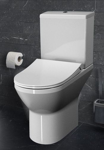 Унитаз напольный с бачком Vitra Integra Round 9833B003-7206 белый с сиденьем микролифт безободковый - фото 2