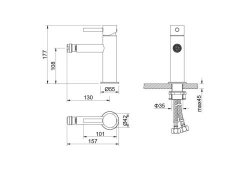 Смеситель Aquatek Европа AQ1318BG на биде золото - фото 3