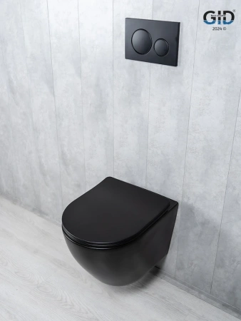Унитаз подвесной Gid Tornado 62261Y черный с сиденьем микролифт безободковый смыв торнадо