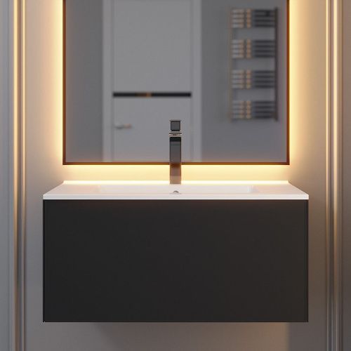 Тумба с раковиной Uperwood Parma Premium 39330205464 80х50 цвет черный - фото 5