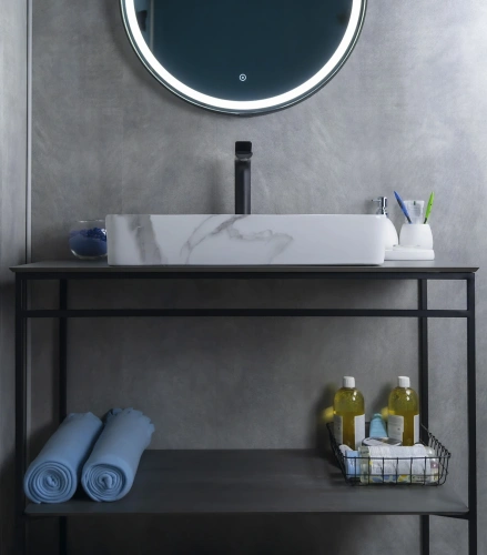 Раковина керамическая Gid Geométrico 54476 60х30 накладная цвет многоцветный без отверстий под смеситель - фото 2