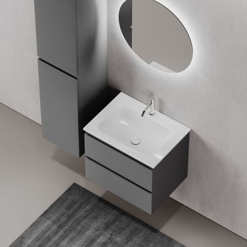 Тумба под раковину Sancos FOLK FL60GS 60х40 подвесная цвет серый - фото 5