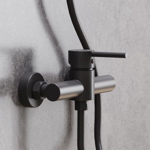 Смеситель для ванны и душа Damixa Scandinavian Pure 362000300 настенный черный - фото 3