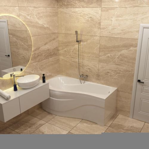 Ванна акриловая Timo VINO VINO1590L 150х90 пристенная асимметричная без каркаса - фото 4