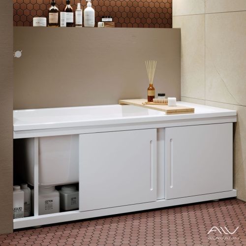 Экран под ванну Alavann Alt 150 см ALV0713001 фронтальный МДФ раздвижной белый - фото 2