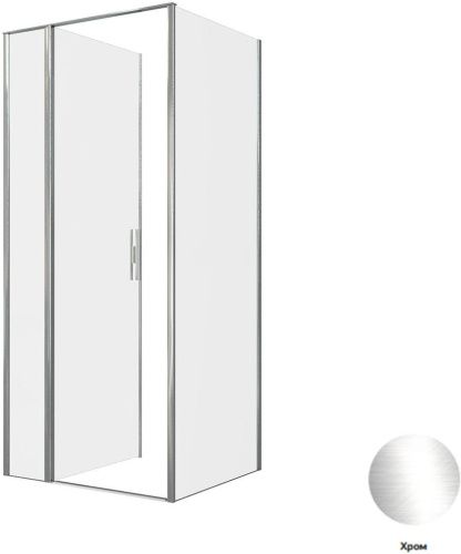 Душевой уголок Allen Brau Priority 3.31025.00 + 3.31040.00 90х80 стекло прозрачное профиль хром без поддона - фото 3