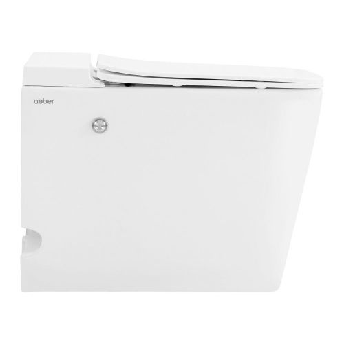 Унитаз приставной Abber Rechteck AC1213P белый с сиденьем микролифт импульсный смыв - фото 5