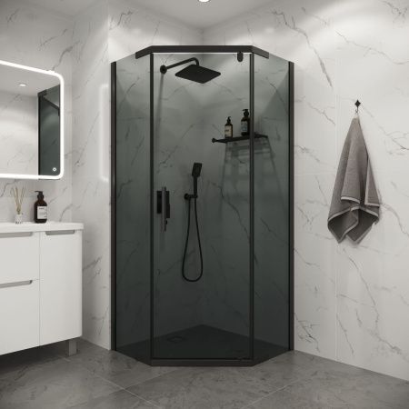 Душевой уголок Niagara Eco NG-1010-14DT 100х100 стекло тонированное профиль черный без поддона