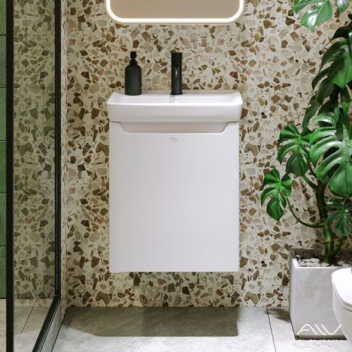 Тумба с раковиной Alavann Lana ALV0975000 50х40 подвесная цвет белый - фото 5
