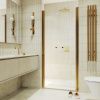 Душевая дверь Maybah Glass MGD-425-3 120х200 стекло прозрачное профиль золото
