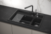 Кухонная мойка Granula Kitchen Space 7302, ШВАРЦ 75х50 цвет черный поверхность матовая