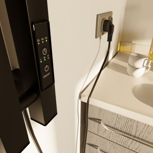 Полотенцесушитель электрический Маргроид Inaro профильный Inaro-8024-1081-9005R 25х80 черный - фото 5