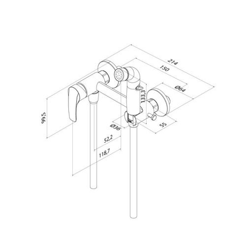 Гигиенический душ со смесителем Iddis Ray RAYSB00i08 хром - фото 5