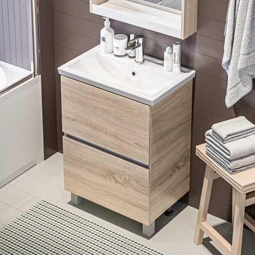 Тумба с раковиной 1MarKa Aris Ц0000033276 70х50 напольная цвет коричневый - фото 2