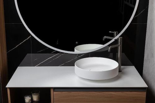 Раковина из искусственного камня Boheme Corian 801-MW 40х40 накладная цвет белый без отверстий под смеситель - фото 4