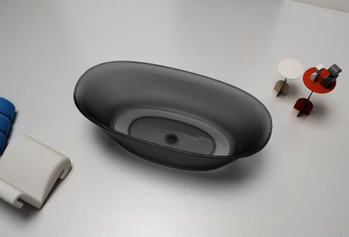 Ванна из полиэфирной смолы Abber Kristall AT9707Onyx 170х75 отдельностоящая овальная - фото 4