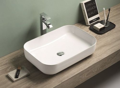 Раковина керамическая Art&Max AM-78565 60х40 накладная цвет белый