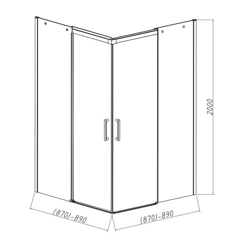 Душевой уголок Vincea Dice VSS-4D900CL 90х90 стекло прозрачное профиль хром без поддона - фото 4