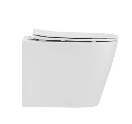 Унитаз подвесной Iberica Blanca Burgos alto IB.BRA.234.1B1 белый с сиденьем микролифт безободковый смыв торнадо