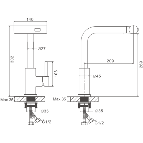 Смеситель для кухни BELZ B74811-1 на мойку сатин - фото 2