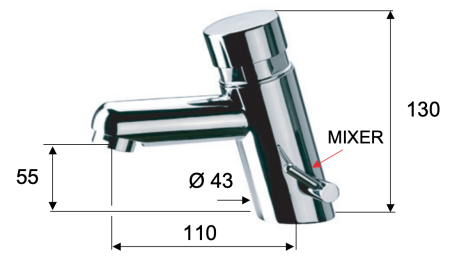 Смеситель для раковины Remer Tempor TE18M на столешницу хром