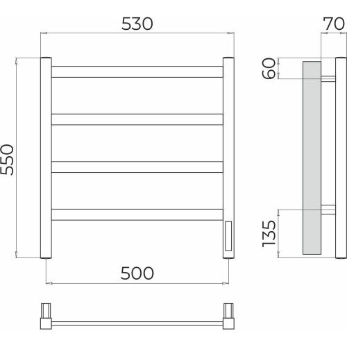 Полотенцесушитель электрический Terminus 4670078544513 55х55 хром - фото 3
