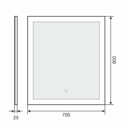 Зеркало с подсветкой и антизапотевателем Uperwood Barsa 2920205442 70х80 подвесное - фото 5