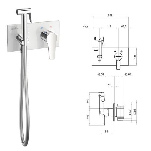 Гигиенический душ Teska ELSA BTK6420B черный/хром - фото 2