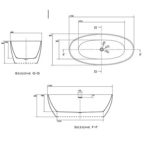 Ванна акриловая Kerasan FLO 742901 180х80 отдельностоящая прямоугольная - фото 2