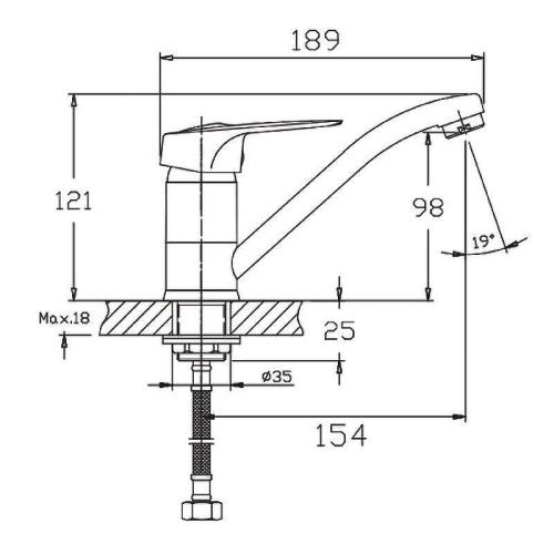 Смеситель Haiba HB37 HB4537-2 на раковину хром - фото 3